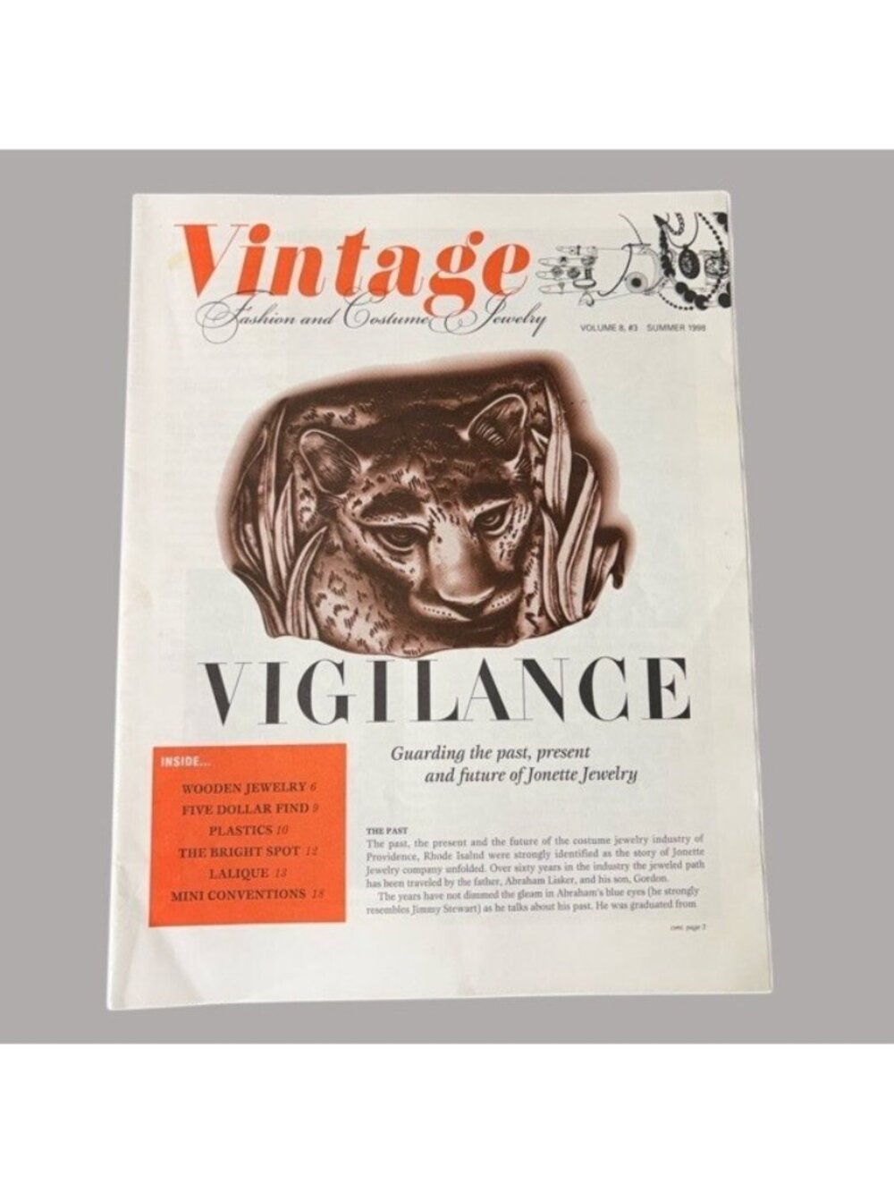 Vintage Fashion & Costume Jewelry Magazine Summer 1998 Volume 8 Number 3 Retro